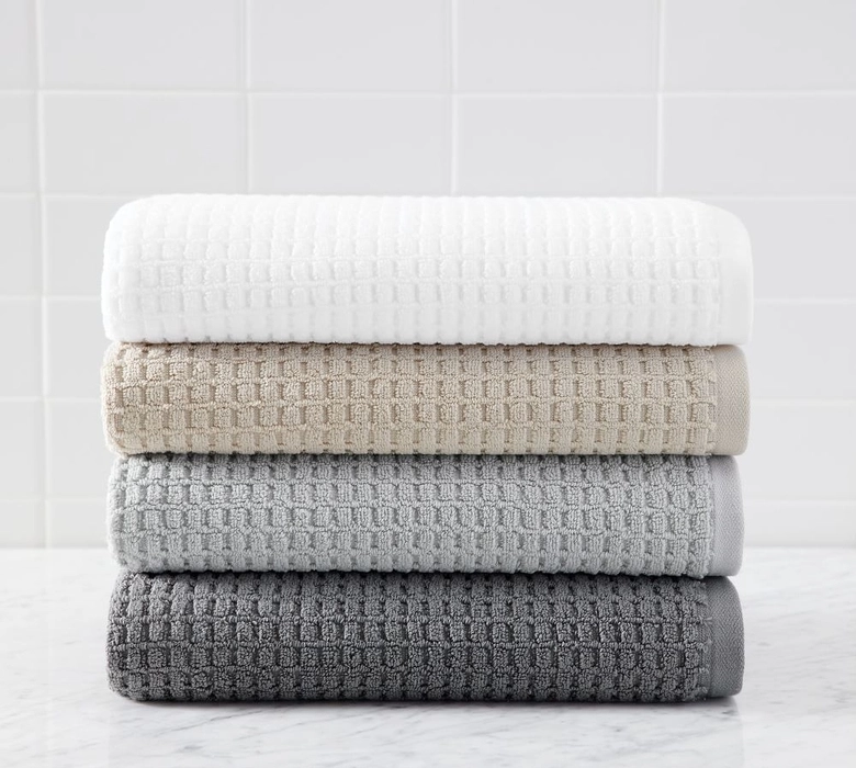 Organic Waffle Terry TowelsBath TowelWhite